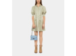 Robe Courte Vert Clair Avec Laçage kaki grey