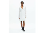 Robe unie a volants ecru