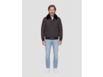 Blouson pilote avec col imitation fausse fourrure amovible