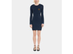 Robe courte en maille bleu marine