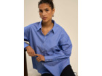 Chemise oversize à rayures bleues et blanches
