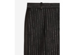 Pantalon large detail bande satin black