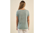 T-shirt en lin col bateau détail lurex