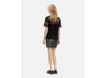 Tee-shirt manches courtes empiecement dentelle black