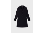 Robe courte à col et manches en velours - SALOI