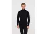 Pull basique col montant avec laine recyclée et print poitrine