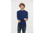 Polo manches longues en maille détail col broderie poitrine
