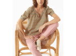 Blouse rose / moutarde