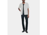Chemise manches courtes imprimé pied de poule ecru black