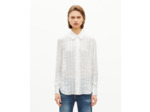Chemise avec volants en soie blanche white