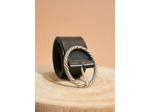 Ceinture boucle ronde effet torsadé