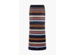 Jupe midi en maille rayée