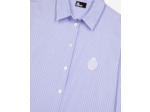 Chemise à rayures en popeline bleue