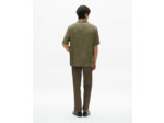 Chemise a manhces courtes en jacquard olive kaki