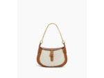 Petit sac bandoulière Pia en cuir lisse et peau lainée