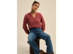 Pull droit à col tunisien et détails fantaisie