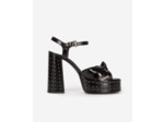 Sandales à talons cloutées en cuir noir black