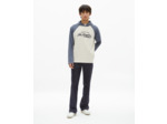 T-shirt manches longues raglants a capuche beige grey