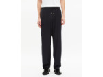 Pantalon élastiqué droit en laine marine bleu