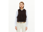 Pull sans manches en laine et coton marron chocolate