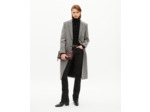 Manteau long pied de poule en laine noir et blanc black white