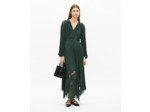 Robe longue plissée verte wood kaki