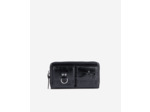 Portefeuille amelia en cuir craquelé noir black