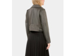 Blouson clouté en cuir noir black