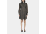 Robe courte en soie kaki kaki