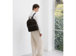 Sac à dos zippé Emile en cuir côtelé et lisse