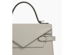 Sac à main double rabat moyen modèle Emilie en cuir grainé
