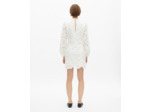 Robe courte en dentelle fleurie écrue ecru