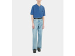 Polo en coton piqué bleu blue brut