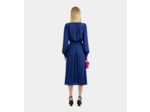 Robe Longue Manches Longues A Fronces royal blue