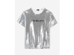 T-shirt à sequins argenté sequins