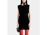 Robe courte noire en velours dévoré black