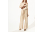 Pantalon large rayure naturelle
