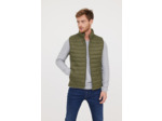 Doudoune légère basique sans manches en nylon, print poitrine, bandes élastiques côtés