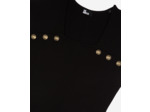 Robe longue details epaulettes black