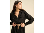 Robe courte chemise à manches longues