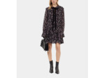 Robe courte à volants imprimé fleuri black