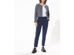 Pantalon droit rayures bleues foncees