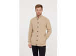 Gilet boutonné col montant en maille fantaisie épaisse et structurée