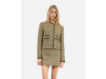 Veste courte en tweed black / gold