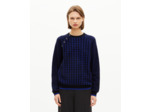 Pull en pied de poule en laine mélangée bleu black navy