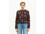 Veste en jacquard roses bordeaux black