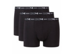 Lot de 3 boxers noir Homme en coton stretch