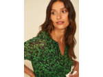 Robe courte à col rond imprimée