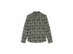 Chemise slim noir / ecru