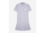 Robe chemise a manches courtes avec plisses blue white